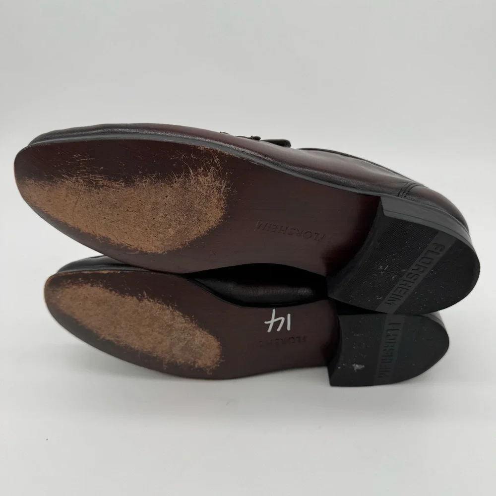 Florsheim Como Black Cherry Leather Moc Toe Strap Loafer Size 9 D